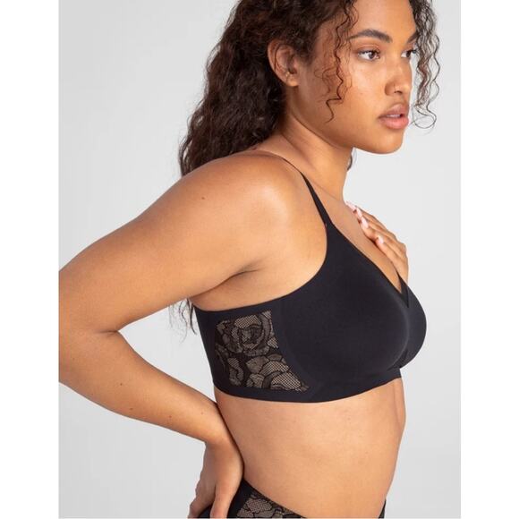 Honeylove Crossover Lace Black Bra Size 1X or 40 C/D - Picture 2 of 8